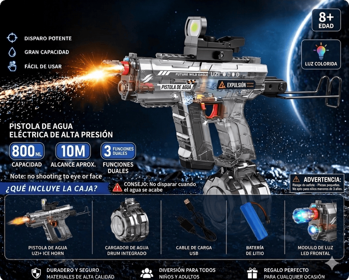 Pistola de agua de disparo fluido