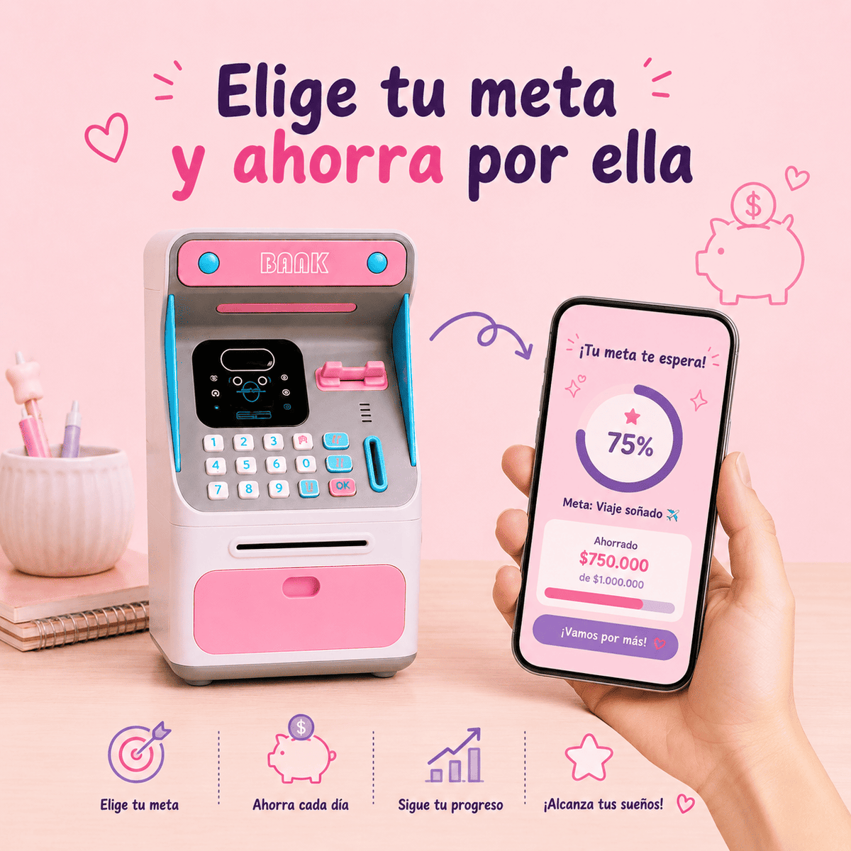 Cajero Alcancía + Tracker digital de ahorro