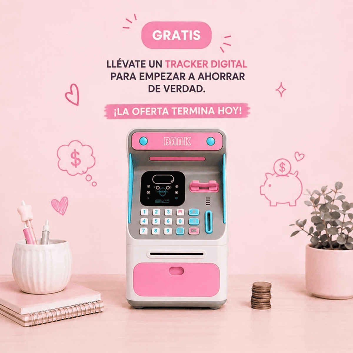 Cajero Alcancía + Tracker digital de ahorro