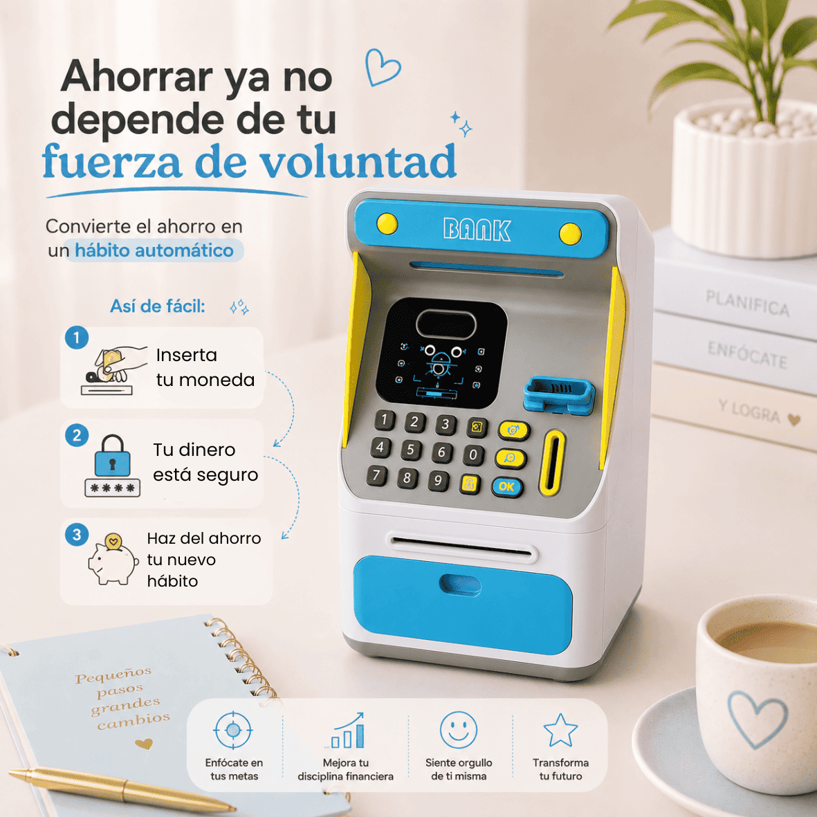 Cajero Alcancía + Tracker digital de ahorro